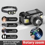 Tobys Headlamp-03 With Portable Motion Sensor LED Headlight Powerful Headlamp COB Flashlight Torch head light For Camping Fishing Cycing - Image 4