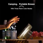 Tobys CPL-T23 Rechargeable Portable 4000mAh Fan with LED Lantern Adjustable Height for Home Office Outdoor Camping - Image 2