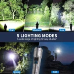 Toby?s TORCH-85 High Lumen Tactical Flashlight with LED Light Power Display Screen USB-C Charging and Rugged Metallic Body - Image 4