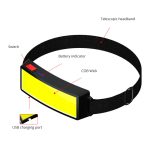 Tobys Headlamp 04 COB Headlight USB Rechargeable Light LED Floodlight Outdoor Camping Head-Mounted Strong Headlight Daily Use - Image 9