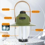 Toby's CPL-T37 Led Camping Lights Portable Retro Atmosphere Lantern Stepless-dimming Knob Rechargeable Desk Lamp Reading Night Lights for Bedroom Office Hiking - Image 5