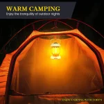 Toby's  CPL-T14 Led Camping Lights Portable Retro Atmosphere Lantern Stepless-dimming Knob Rechargeable Desk Lamp Reading Night Lights for Bedroom Office Hiking (White) - Image 2