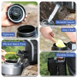 Tobys 12L Water Bucket BPA Free Portable Camping Water Container With Tap Large Capacity Water Storage Bin For Camping, Outdoor Party, Van, RV, Emergency (Color: Black) - Image 6