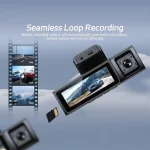 Toby’s K1000 3CHs 4K Mini Dashcam Triple Camera Front, Inside, Rear, 3.2” IPS Screen, WiFi, G-Sensor, Loop Recording, Parking Assist & 256GB Support - Image 4