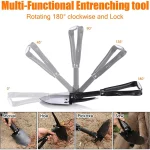 Tobys Camping Shovel 02 Folding 4-in-1 Compact Portable Survival Tool with Pickaxe, Saw, and Carry Pouch - Image 12